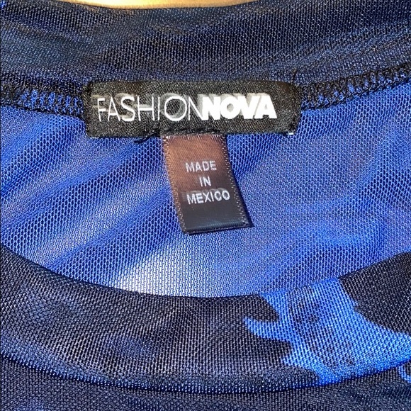 Spit Flames long sleeve Mesh Top -Royal/Combo - Picture 6 of 6